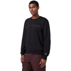 Bluza męska Champion Crewneck Sweatshirt czarna 220272 KK001. Czarne bluzy męskie Champion, m, bez wzorów, z bawełny, bez kaptura. Za 179.00 zł.