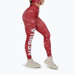 Legginsy NEBBIA Rough Girl. Czerwone legginsy damskie Nebbia, bez wzorów, na fitness i siłownię. Za 249.99 zł.