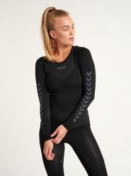 Koszulka damska Hummel longues First Seamless. Czarne koszulki sportowe damskie Hummel, l, bez wzorów, z dzianiny, bez kołnierzyka, bez ramiączek, na fitness i siłownię. Za 100.00 zł.