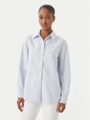 Tommy Hilfiger Koszula WW0WW46111 Niebieski jasny Regular Fit. Niebieskie bluzki damskie Tommy Hilfiger, bez wzorów, z bawełny, bez kołnierzyka, bez ramiączek. Za 409.99 zł.