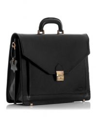 Torba skórzana czarna MARTINO. Czarne torby na laptopa męskie bez wzorów, ze skóry, biznesowe, na ramię. Za 469.00 zł.