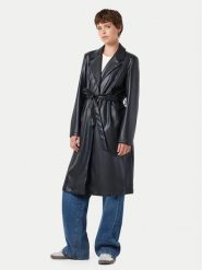 Noisy May Płaszcz przejściowy Cora 27028634 Czarny Regular Fit. Czarne płaszcze damskie Noisy may, l, bez wzorów, ze skóry, bez kaptura. Za 179.99 zł.