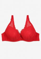 Czerwony Biustonosz z Efektem Push Up Quinata. Czerwone biustonosze Renee, bez wzorów. Za 39.99 zł.