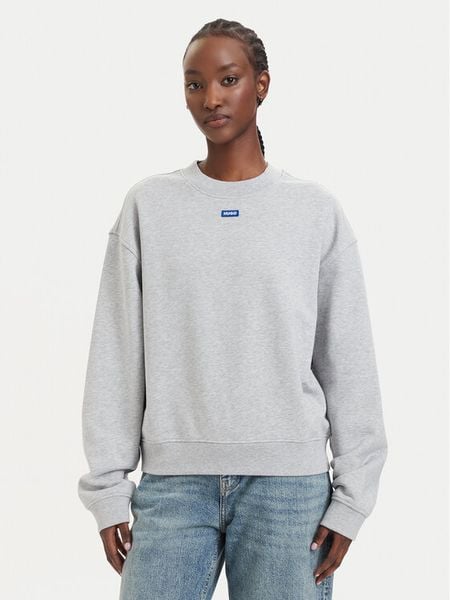 HUGO Bluza Delessa 50534344 Szary Regular Fit. Szare bluzy damskie Hugo, xxl, bez wzorów, bez kaptura. Za 399.99 zł.