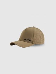 4F Czapka z daszkiem strapback uniseks 4F x Robert Lewandowski - beżowa L/XL (60cm). Brązowe czapki i kapelusze męskie 4f, bez wzorów, z syntetyku, biznesowe. Za 89.99 zł.