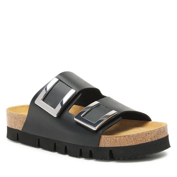 Klapki Dr. Brinkmann. Czarne klapki damskie Dr. Brinkmann, bez wzorów, bez obcasa. Za 188.99 zł.