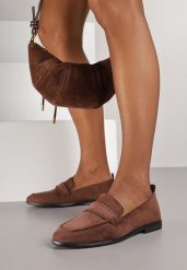 Brązowe Mokasyny Vices z Wkładką ze Skóry Naturalnej i Paskiem z Przeszyciami Fonarrie. Brązowe mokasyny damskie Renee, z jeansu, eleganckie. Za 79.99 zł.