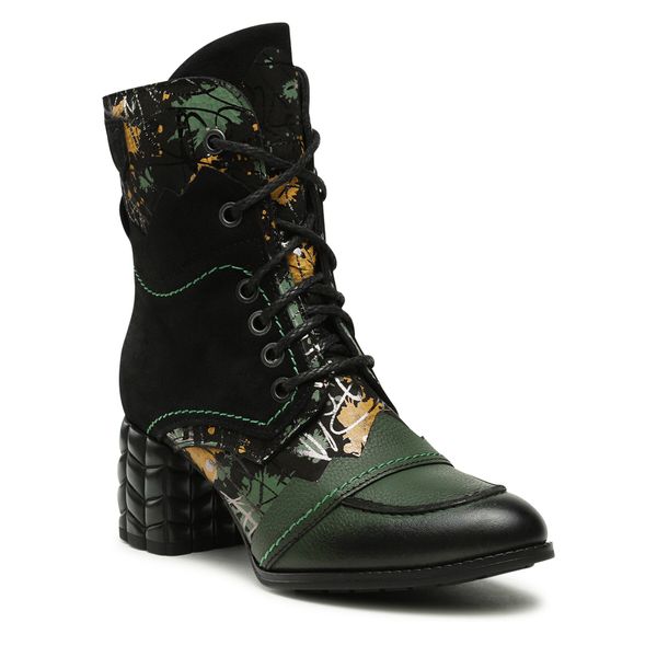 Trzewiki Maciejka. Czarne botki damskie Maciejka, bez obcasa, na słupku, bez zapięcia. Za 479.99 zł.