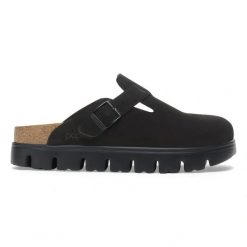 BIRKENSTOCK Boston Chunky LEVE Warm Sand Klapki damskie. Brązowe klapki damskie Birkenstock, bez wzorów, ze skóry, klasyczne, bez obcasa, na platformie. Za 669.00 zł.