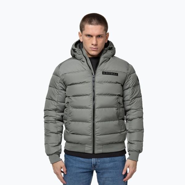 Kurtka zimowa męska Pitbull Dillon Quilted Hooded. Szare kurtki męskie PITBULL, na zimę, l, bez wzorów, z syntetyku, bez kaptura. Za 369.99 zł.