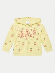Gap Bluza 710011-02 Żółty Regular Fit. Żółte bluzy dla dziewczynek GAP, bez wzorów, z bawełny, bez ramiączek, bez kaptura. Za 89.99 zł.