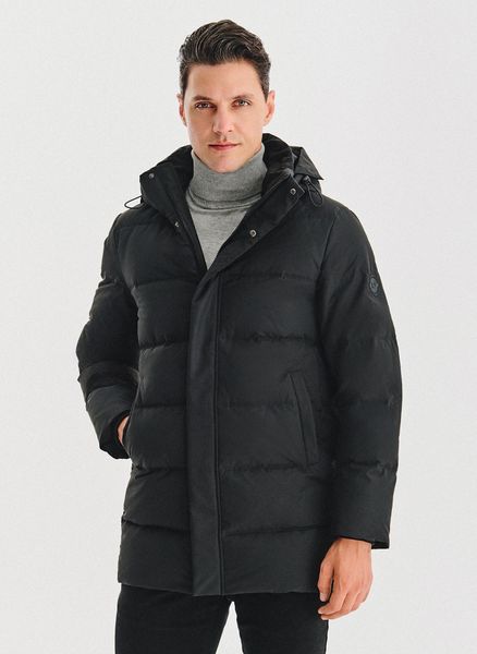 PAKO LORENTE – Czarna puchowa kurtka męska. Czarne płaszcze męskie Pako Lorente, na zimę, m, bez wzorów, z poliesteru, długie. Za 499.99 zł.