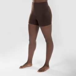 Spodenki do tańca nowoczesnego damskie Starever bezszwowe. Brązowe legginsy damskie STAREVER, xl, bez wzorów, z elastanu, sportowe, na fitness i siłownię. Za 39.99 zł.