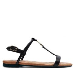 Sandały Patrizia Pepe. Czarne sandały damskie Patrizia Pepe, bez wzorów, bez obcasa, na płaskiej podeszwie, bez zapięcia. Za 1,339.00 zł.