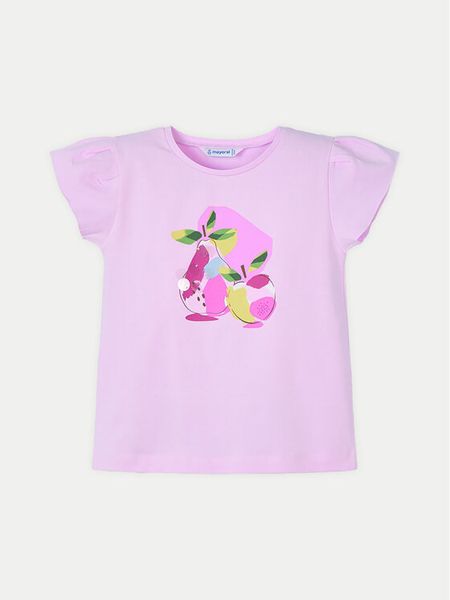 Mayoral T-Shirt 3015 Różowy Regular Fit. Czerwone t-shirty i topy dla dziewczynek Mayoral, bez wzorów, z bawełny, bez ramiączek. Za 49.99 zł.