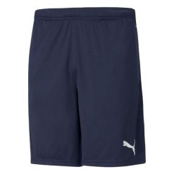 Męskie Treningowe Spodenki Piłkarskie. Niebieskie krótkie spodenki sportowe męskie Puma, m, bez wzorów, do piłki nożnej. Za 130.99 zł.
