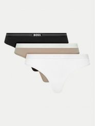 BOSS Komplet stringów 50510030 Czarny. Czarne stringi damskie Boss, xxl, bez wzorów, z bawełny. Za 159.99 zł.