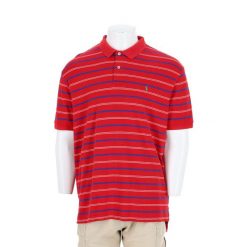 Second life - Polo Ralph Lauren koszulka męska z krótkim rękawem - Jak nowy. Czerwone koszulki polo męskie Ralph Lauren, l, bez wzorów, z materiału, bez kołnierzyka, bez ramiączek, na golfa. Za 127.76 zł.