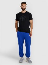 4F Spodnie dresowe joggery męskie - niebieskie S. Niebieskie spodnie sportowe męskie 4f, m, bez wzorów, z bawełny. Za 149.99 zł.