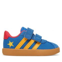 Sneakersy adidas. Niebieskie trampki i tenisówki chłopięce Adidas, bez wzorów, bez zapięcia. Za 199.99 zł.