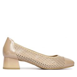 Czółenka Caprice. Brązowe czółenka damskie Caprice, bez wzorów, bez obcasa, bez zapięcia. Za 379.99 zł.