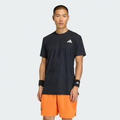 Koszulka Tenisowa Climacool+ Airchill Freelift. Czarne koszulki sportowe męskie Adidas, bez wzorów, bez kołnierzyka, bez ramiączek, tenisowe, climacool (adidas). Za 259.00 zł.