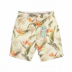Męskie szorty Scotch & Soda z nadrukiem liści i kieszeniami. Brązowe szorty męskie Erima, na lato, m, bez wzorów, z bawełny. Za 278.99 zł.
