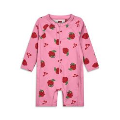 Strój Kąpielowy długi rękaw Dziewczęcy LEGO Aiko318 Różowy. Czerwone stroje kąpielowe dla dziewczynek LEGO, bez wzorów. Za 149.99 zł.