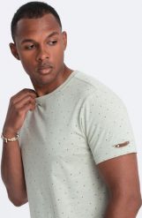 Ombre T-shirt męski fullprint z kolorowymi literami - jasnozielony V5 OM-TSFP-0185 XL. Zielone t-shirty męskie Ombre, m, bez wzorów, bez kołnierzyka. Za 39.99 zł.
