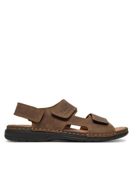 Rieker Sandały CEO-25558-25 Brązowy. Brązowe sandały męskie Rieker, z nubiku, bez zapięcia. Za 349.99 zł.