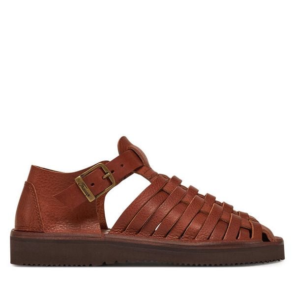 Sandały Fracap. Brązowe sandały damskie Fracap, bez wzorów, bez obcasa, na płaskiej podeszwie, bez zapięcia. Za 499.99 zł.