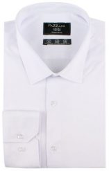 Jednokolorowa, Bawełniana Koszula o Prostym Kroju - Biała. Białe koszule męskie Pazzani, bez wzorów, z bawełny, eleganckie, bez kołnierzyka, bez ramiączek. Za 169.00 zł.