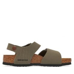 Sandały Birkenstock. Zielone sandały chłopięce Birkenstock, bez zapięcia. Za 189.99 zł.
