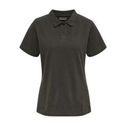 Damska elastyczna koszulka polo Hummel Red. Czarne koszulki sportowe damskie Hummel, s, bez wzorów, z tkaniny, bez kołnierzyka, bez ramiączek, na golfa. Za 147.50 zł.