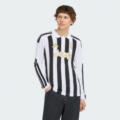 Koszulka podstawowa Juventus 26/27 z długim rękawem. Białe bluzki z długim rękawem męskie Adidas, xl, bez wzorów, z dzianiny, klasyczne, bez kołnierzyka. Za 479.00 zł.