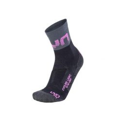 Skarpety UYN Light Lady Socks Black Grey Rose Violet. Czarne skarpety damskie UYN, bez wzorów. Za 74.99 zł.