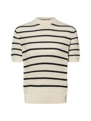Tommy Hilfiger sweter z krótkim rękawem Kobiety biały|niebieski, M. Białe swetry damskie Tommy Hilfiger, m, bez wzorów, z dzianiny, bez kołnierzyka, bez ramiączek, krótkie, bez kaptura. Za 429.95 zł.