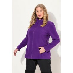 Damskie Bluza polarowa system modułowy do wpinania z recyklingu. Fioletowe bluzy damskie Ulla Popken, plus size, bez wzorów, z materiału, bez kaptura. Za 199.99 zł.