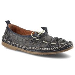 Granatowe Półbuty Toscanio Damskie Stylowe Obuwie. Niebieskie półbuty damskie Toscanio, na wiosnę, bez wzorów, ze skóry, boho, bez obcasa, bez zapięcia. Za 169.00 zł.