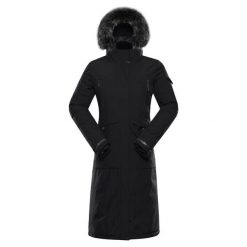 Parka dla kobiet Alpine Pro Wussa. Czarne parki damskie Alpine Pro, m, z aplikacjami, z futra, eleganckie, bez kaptura. Za 853.35 zł.