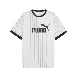 Męska koszulka Essentials w paski PUMA White. Białe koszulki sportowe męskie Puma, m, bez wzorów, bez kołnierzyka, bez ramiączek, na fitness i siłownię. Za 129.00 zł.