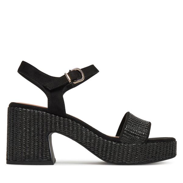 Espadryle Tamaris. Czarne sandały damskie Tamaris, bez wzorów, bez obcasa, bez zapięcia. Za 269.99 zł.