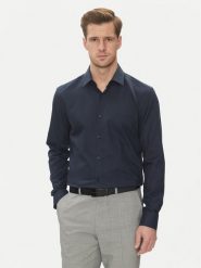HUGO Koszula Kenno 50539707 Granatowy Slim Fit. Niebieskie koszule męskie Hugo, m, bez wzorów, z bawełny, bez kołnierzyka, bez ramiączek. Za 249.99 zł.