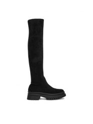 DeeZee Kozaki HX24003-1 Czarny. Czarne kozaki damskie DeeZee, z materiału, bez obcasa, na płaskiej podeszwie. Za 219.99 zł.