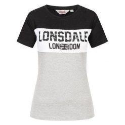 Koszulka damska Lonsdale Tallow. Czarne t-shirty damskie Lonsdale, bez wzorów, eleganckie, bez kołnierzyka. Za 147.50 zł.