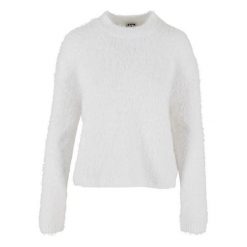 Damski Sweter Ze Sztucznymi Piórami. Białe swetry damskie Urban Classics, xl, bez wzorów, bez kołnierzyka, bez ramiączek, bez kaptura. Za 186.99 zł.