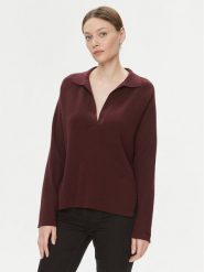 Calvin Klein Sweter Essential K20K206019 Bordowy Relaxed Fit. Czerwone swetry damskie Calvin Klein, xs, bez wzorów, z bawełny, bez kołnierzyka, bez ramiączek, bez kaptura. Za 379.99 zł.