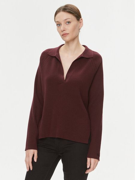 Calvin Klein Sweter Essential K20K206019 Bordowy Relaxed Fit. Czerwone swetry damskie Calvin Klein, xs, bez wzorów, z bawełny, bez kołnierzyka, bez ramiączek, bez kaptura. Za 379.99 zł.