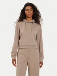 Guess Bluza V4BQ02 KCHR2 Beżowy Regular Fit. Brązowe bluzy damskie Guess, xxs, z aplikacjami, z syntetyku, bez kaptura. Za 179.99 zł.
