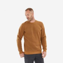 Sweter turystyczny męski Quechua NH150. Brązowe swetry przez głowę męskie QUECHUA, l, bez wzorów, z dzianiny, bez kołnierzyka. Za 59.99 zł.